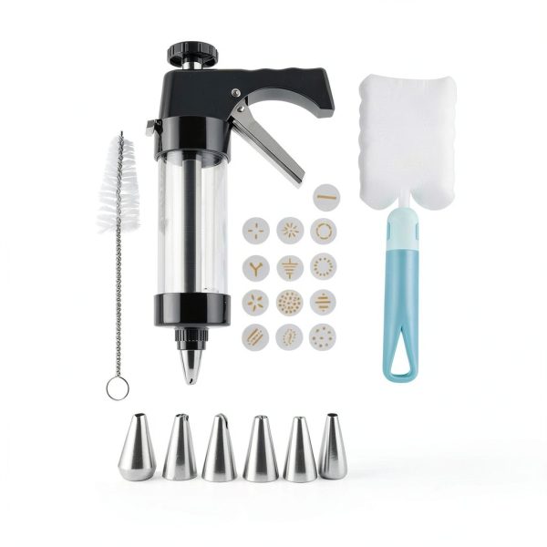 CulinaGear Stainless Steel Cookie Press Hearts Stars Bakers-4