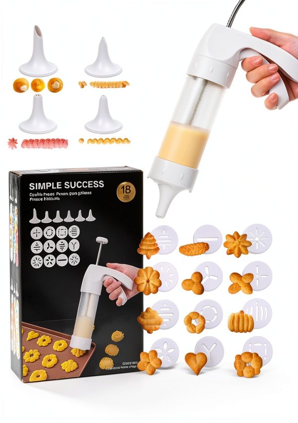 MAJCL Cookie Press Stainless Steel Kit with Tips Discs-0