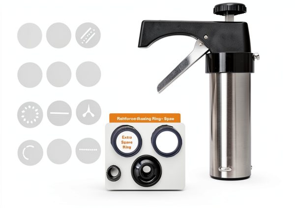 CulinaGear Stainless Steel Cookie Press Hearts Stars Bakers-2