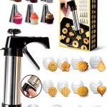 AXWATDEI Cookie Press Stainless Steel 6 Tips 12 Discs-0
