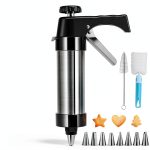CulinaGear Stainless Steel Cookie Press Hearts Stars Bakers-0