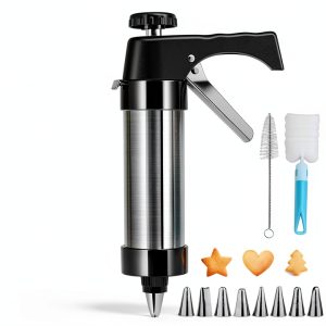 CulinaGear Stainless Steel Cookie Press Hearts Stars Bakers-0
