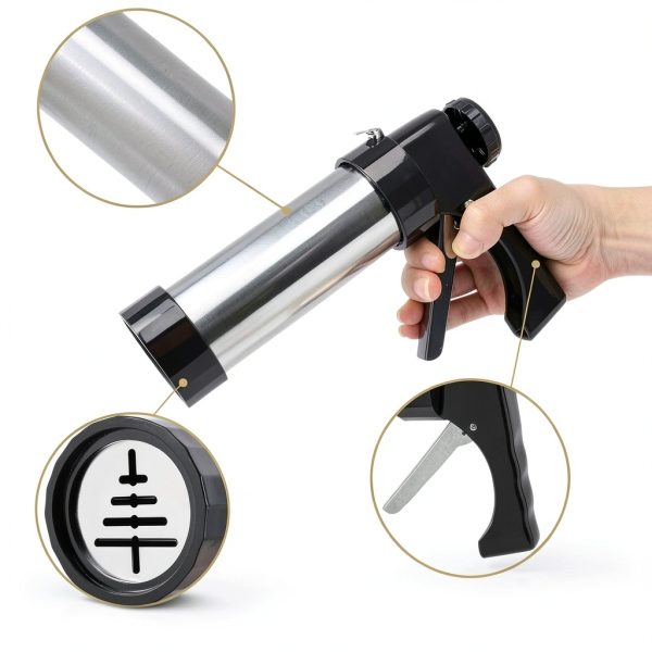Yonderfume Cookie Press Stainless Steel Ergonomic Design-2