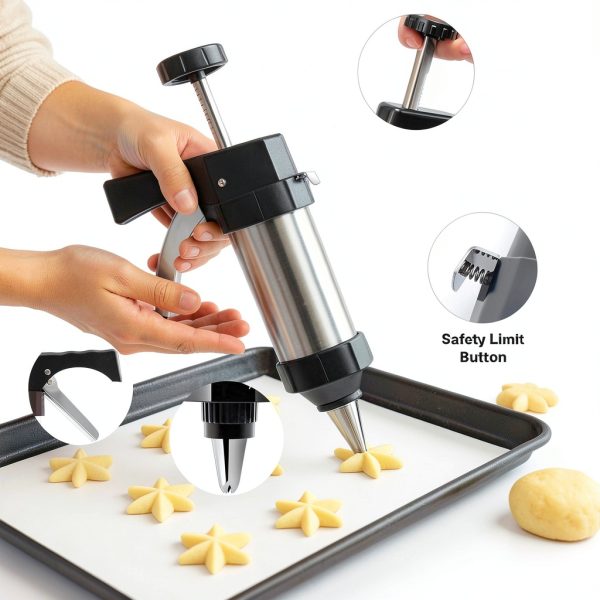 CulinaGear Stainless Steel Cookie Press Hearts Stars Bakers-1