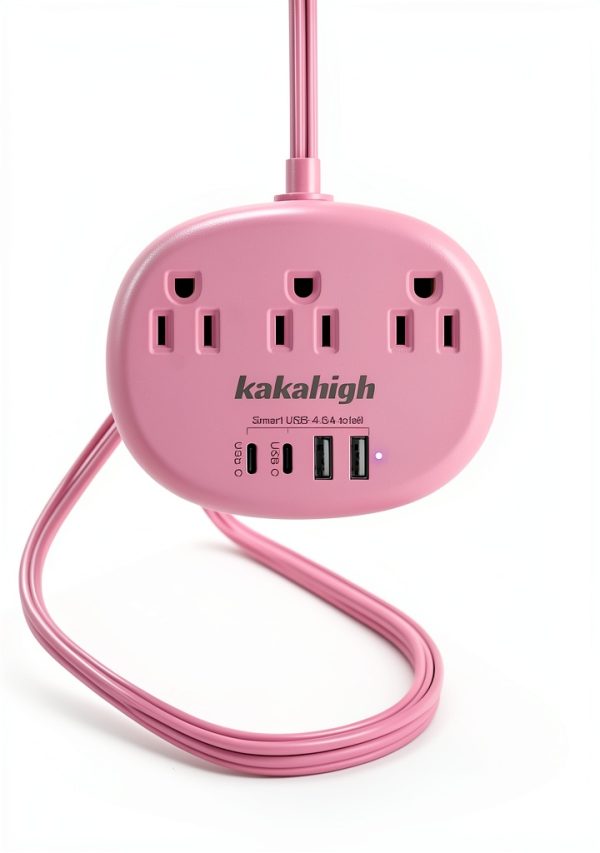 Pink Power Strip with USB C Ports by kakahigh Electronics-6