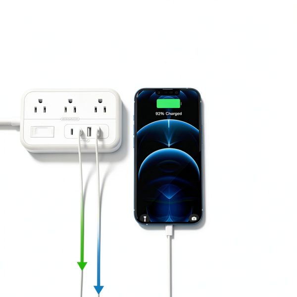 Extension Cord NTONPOWER Strip Flat Plug 15FT-3