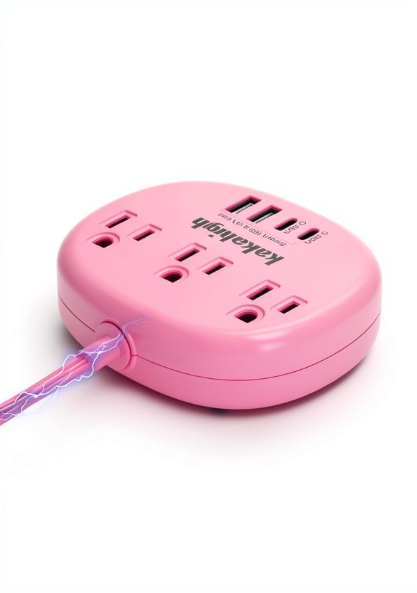 Pink Power Strip with USB C Ports by kakahigh Electronics-7