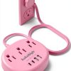Pink Power Strip with USB C Ports by kakahigh Electronics-0