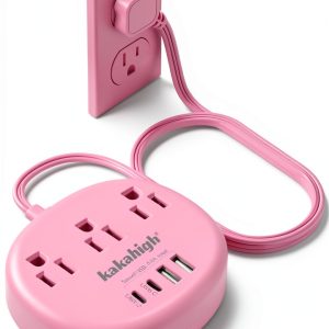 Pink Power Strip with USB C Ports by kakahigh Electronics-0