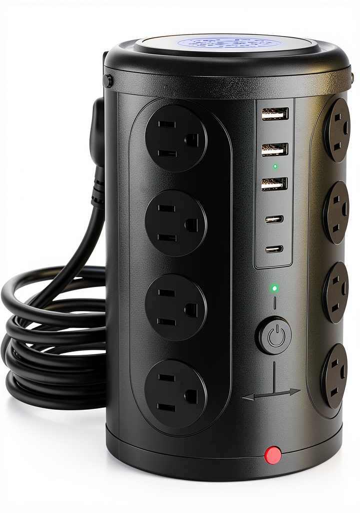 21in1 power strip on a modern office desk