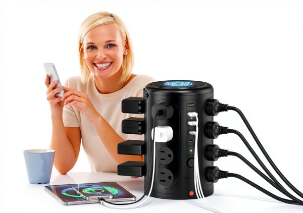 21in1 Power Strip SHENZHEN White Model HD-Q6-1