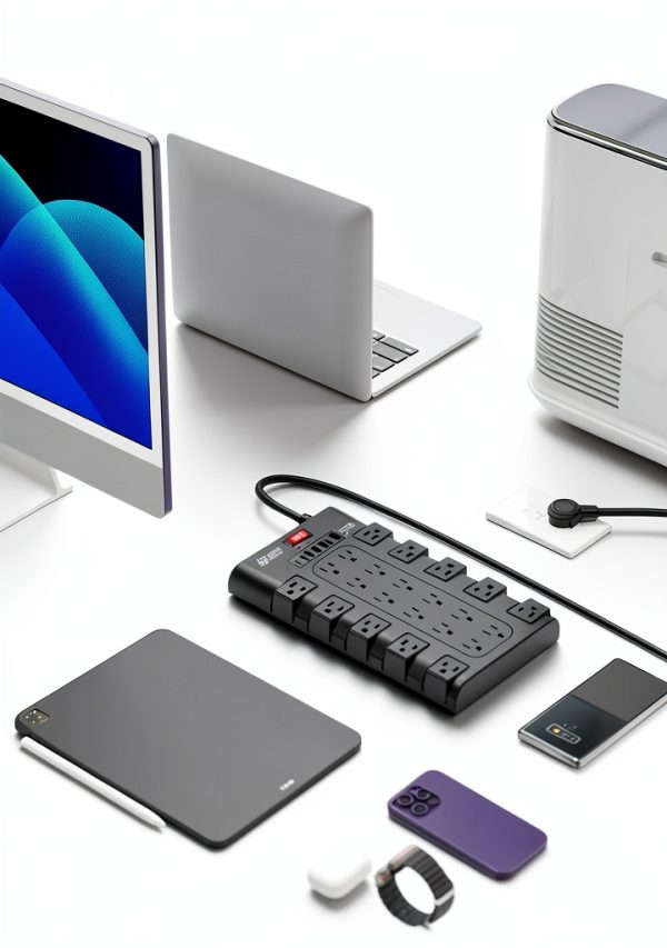 Power Strip SUPERDANNY Flat Plug 6 USB Fast Charge-3