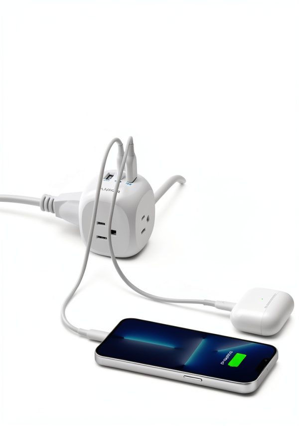 Anker Compact Power Strip 3 AC 2 USB-C White-1