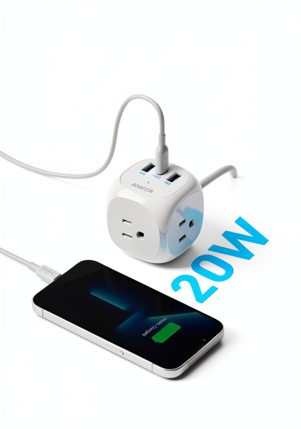 Anker Compact Power Strip 3 AC 2 USB-C White-2