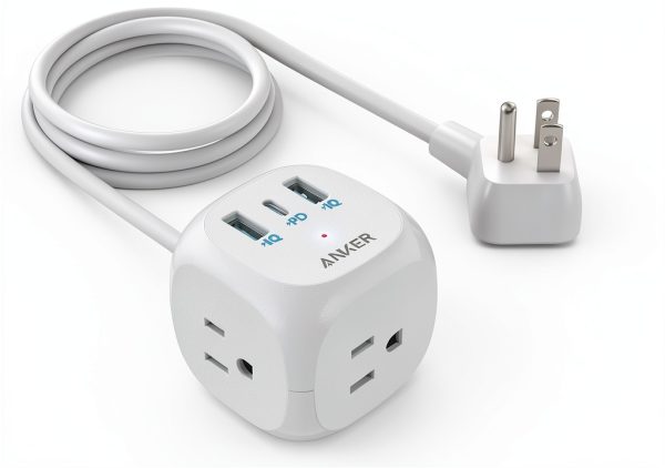 Anker Compact Power Strip 3 AC 2 USB-C White-0