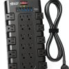 Power Strip SUPERDANNY Flat Plug 6 USB Fast Charge-0