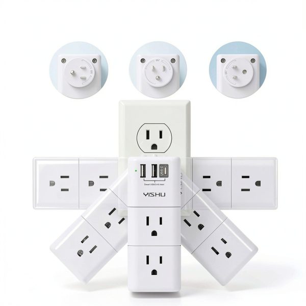 Power Strip YISHU AHR-503 6-Outlet with USB Ports and Rotating Plug-4