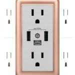 POWRUI USB Wall Power Strip 6 Wide AC Outlets 3 Fast USB Ports-0