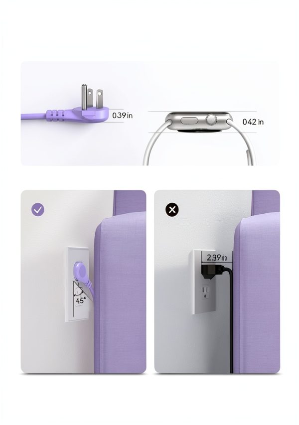 ORICO Purple 7-in-1 Travel Power Strip with USB-C, USB-A & 4 AC-3