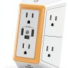 POWRUI USB Wall Power Strip 6 Wide AC Outlets 3 Fast USB Ports-1