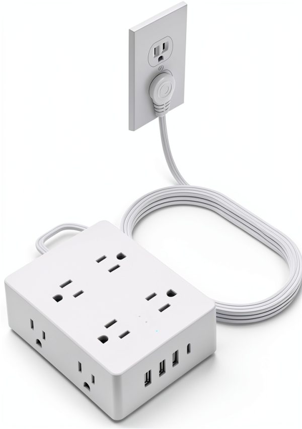 12-in-1 USB-C Power Strip XianFeng 10ft Ultra Thin with 8 AC & 3 USB-0
