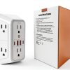LonPower 10-in-1 USB Wall Outlet Surge Protector with 6 AC Outlets-7