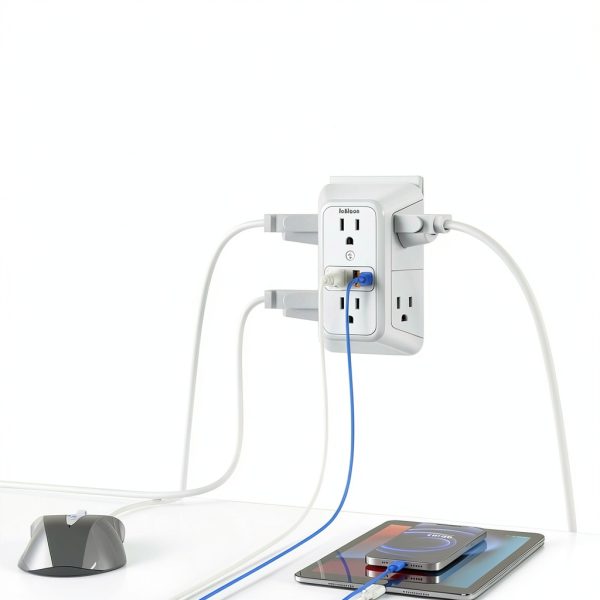 LonPower 10-in-1 USB Wall Outlet Surge Protector with 6 AC Outlets-5