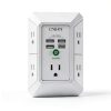 USB Power Strip QINLIANF 5 AC Outlets 4 Smart USB Ports 3U1C/2U2C-6