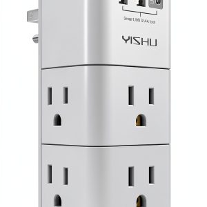 Power Strip YISHU AHR-503 6-Outlet with USB Ports and Rotating Plug-0