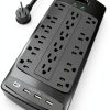 POWSAV 18-Outlet Power Strip with 4 USB Ports Plug Surge Protector-0