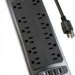 Power Strip Alestor Surge Protector 12 AC Outlets 4 USB Ports 6ft-0