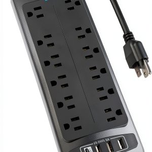 Power Strip Alestor Surge Protector 12 AC Outlets 4 USB Ports 6ft-0