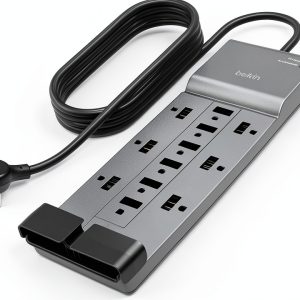 Belkin 12-Outlet Surge Protector 3,940J Gray Compact 1 Pack-0