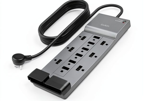 Belkin 12-Outlet Surge Protector 3,940J Gray Compact 1 Pack-0