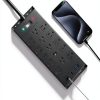LeZone Power Strip 16-in-1 Ultra Thin 12AC+4USB 10FT Extension-6