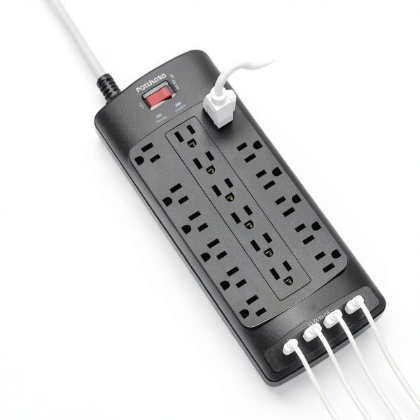 POWSAV 18-Outlet Power Strip with 4 USB Ports Plug Surge Protector-2