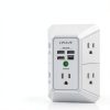 USB Power Strip QINLIANF 5 AC Outlets 4 Smart USB Ports 3U1C/2U2C-1
