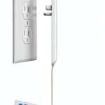 Sleek Socket Outlet Concealer Kit with 3ft Dual Cord Inverted-0