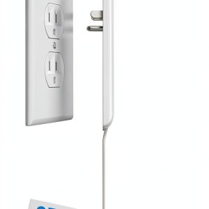 Sleek Socket Outlet Concealer Kit with 3ft Dual Cord Inverted-0