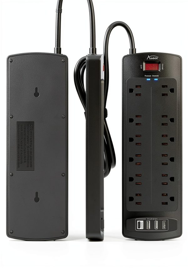 Power Strip Alestor Surge Protector 12 AC Outlets 4 USB Ports 6ft-6