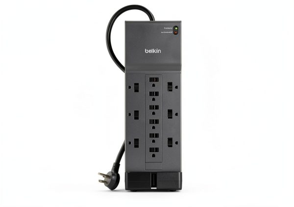 Belkin 12-Outlet Surge Protector 3,940J Gray Compact 1 Pack-1