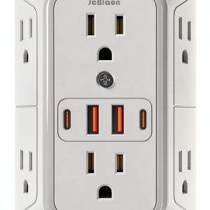 LonPower 10-in-1 USB Wall Outlet Surge Protector with 6 AC Outlets-0