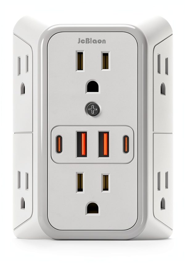 LonPower 10-in-1 USB Wall Outlet Surge Protector with 6 AC Outlets-0
