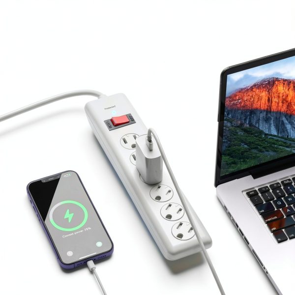 BN-LINK 6 Outlet Surge Protector with USB Ports White-3