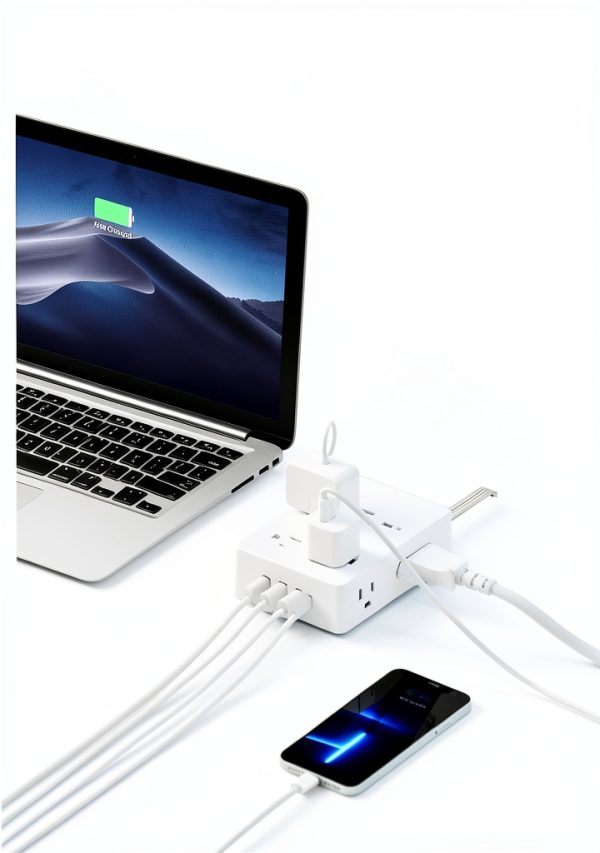 12-in-1 USB-C Power Strip XianFeng 10ft Ultra Thin with 8 AC & 3 USB-3