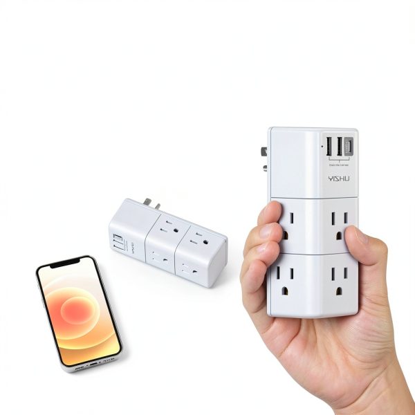 Power Strip YISHU AHR-503 6-Outlet with USB Ports and Rotating Plug-2