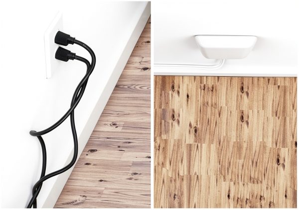 Sleek Socket Outlet Concealer Kit with 3ft Dual Cord Inverted-2