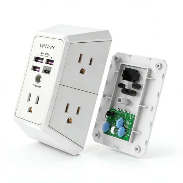 USB Power Strip QINLIANF 5 AC Outlets 4 Smart USB Ports 3U1C/2U2C-5