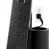 LeZone Power Strip 16-in-1 Ultra Thin 12AC+4USB 10FT Extension-0