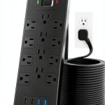 LeZone Power Strip 16-in-1 Ultra Thin 12AC+4USB 10FT Extension-0